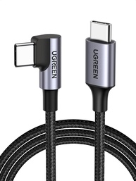 Cabo USB-C UGREEN Ângulo Reto 2M: Carregamento Rápido 60W PD para Samsung, Huawei, iPad e Mais - imagem 1