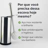 Escova Sanitária Inox Premium com Cerdas Flexíveis | Base Antiderrapante e Design Sofisticado - imagem 4