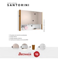 Armário de Banheiro Aéreo com Espelho e Nicho Santorini – Design Moderno e Funcionalidade - imagem 5