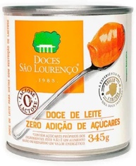 Kit 3 Doce De Leite Zero lactose Zero açúcar São Lourenço Lata 345g - imagem 2