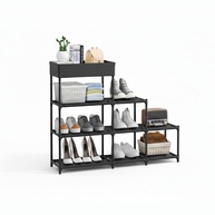 Sapateira Organizadora 9 Andares Multiuso - Estante Vertical 62x21x94cm Preta - imagem 1