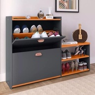 Sapateira Moderna com Banco e 2 Gavetas Basculantes - Organize até 18 Pares com Estilo - imagem 5