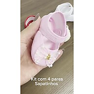 Sapatinho Bebê Kit 4 Pares – Conforto e Estilo para Recém-Nascidos - imagem 1