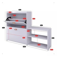 Sapateira com Banco Moderna 2 Gavetas Basculantes - Organize até 18 Pares de Sapatos com Estilo - imagem 3