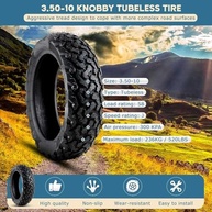 Pneu Knobby 3.50-10 para Scooter: Aventura Off-Road com Segurança e Durabilidade - imagem 3