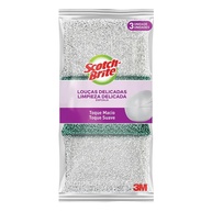 Scotch-Brite 3M Esponja Prateada - Pacote com 3 Unidades para Limpeza Eficiente e Segura - imagem 1