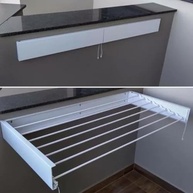 Varal de Parede Retrátil Mágico 100cm com 6 Varetas - Espaço Inteligente para Secagem - imagem 4