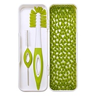 Boon Prateleira de Secagem de Silicone para Viagem - Verde e Branco | Escorredor Portátil com Escovas - imagem 4
