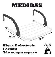 Varal Portátil Secalux para Apartamento - Secador de Roupas Retrátil e Prático para Janela e Parede - imagem 4