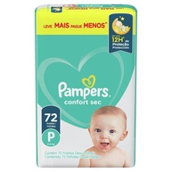 Pampers Confort Sec Super P: 72 Fraldas para Noites Secas! - imagem 2