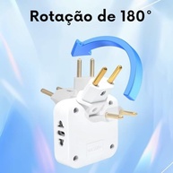 Kit 2 Adaptadores Articulados Dobráveis: Mais Tomadas e Segurança Bivolt 10A - imagem 4