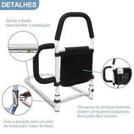 Grade de Cama para Idoso com Alças Dobráveis e Bolsos de Armazenamento - Segurança e Conforto na Cama - imagem 5
