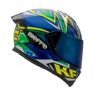 Capacete Fechado Bieffe B-12 KF Azul Metálico/Verde - Segurança e Estilo para Sua Moto - imagem 1