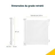 Grade Retrátil Safety 1st SafeSlide Branca - Segurança Inteligente para Escadas - imagem 4