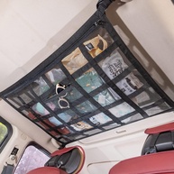 Organizador de Teto de Carro: Bolso de Rede Dupla com Zíper para Máximo Espaço e Segurança - imagem 1