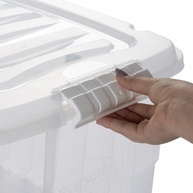 Caixa Plástica com Trava 56L - Organize com Estilo e Segurança | Plasútil Incolor - imagem 4