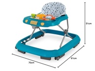 Andador Safari II Azul - Segurança e Diversão para Bebês até 12kg | Assento Acolchoado e Brinquedos Inclusos - imagem 3