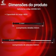 Amortecedor Tampa Porta Mala Peugeot 206 207 Hatch - Suavidade e Segurança - imagem 4