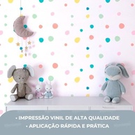 Adesivo de Parede Infantil Bolinhas Pedrinhas Coloridas - Lavável, Seguro e Fácil Aplicação para Decoração do Quarto de Bebê - imagem 3
