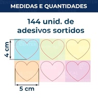 Adesivo Decorativo Infantil Corações Coloridos Lavável - Seguro e Fácil Aplicação para Quarto de Bebê - imagem 3