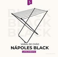 Varal de Chão em Aço Nápoles Black Secalux - Sem Abas, Moderno e Resistente - imagem 5