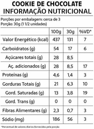 Caixa de Cookies de Chocolate Sem Glúten Sem Lactose Sem Leite Belive - imagem 3
