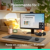 Combo Teclado e Mouse Sem Fio Logitech MK250 Bluetooth: Conectividade Rápida e Conforto Total - imagem 3