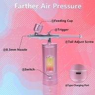 Aerógrafo Profissional Sem Fio para Unhas, Maquiagem e Artes | Compressor Portátil - imagem 3