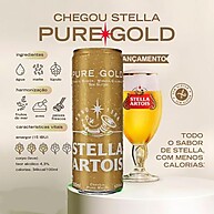 Stella Artois Pure Gold Sem Glúten: 12 Latas Refrescantes 473ml - imagem 1