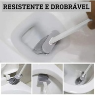 Kit 2 Escovas Sanitárias de Silicone Antibacteriana com Suporte Adesivo - Sem Cheiro e Fácil Limpeza - imagem 4