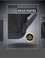 Mochila Masculina Feminina Notebook Polegadas Resistente Reforçada Semi Impermeável Executiva Cabo de Aço Preta Grande Escolar Faculdade Trabalho Viagem - imagem 4
