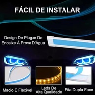 Fita de LED Automotiva 60cm: Seta Amarela Sequencial e Luz Branca Decorativa 12V - imagem 3