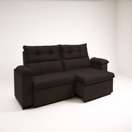Sofá Compacto 2 Lugares Reclinável e Retrátil em Veludo Marrom - Conforto e Estilo para Seu Lar - imagem 2