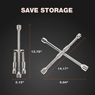 Chave Cruzada Dobrável 4 Vias Universal SAE/Métrica 35,5cm - Essencial para seu Carro! - imagem 3