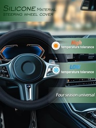 Capa de Volante LRITER Silicone Antiderrapante Universal - Conforto e Segurança para Seu Carro (Preto) - imagem 4