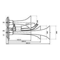 Buzina Eletropneumática 3 Cornetas 12V/24V Vetor VT049: Som Potente e Inconfundível para Seu Veículo - imagem 5
