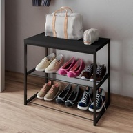 Sapateira Industrial com 2 Prateleiras em Aço Preto - Organize seu Espaço com Estilo - imagem 3
