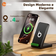 Carregador Sem Fio Basike 15W: Carregamento Rápido e Elegante para seu iPhone - imagem 5