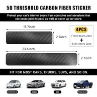 Protetores de Soleira Fibra de Carbono 4 Peças Universal Antirrisco - Proteção e Estilo para Seu Carro - imagem 3