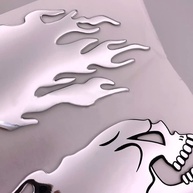 Kit 2 Emblemas Motoqueiro Fantasma Caveira Tuning: Estilo Único para Seu Veículo! - imagem 3