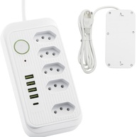 Extensão Elétrica 5 Tomadas + 5 USB + 1 USB-C: Carregamento Rápido e Seguro para Todos Seus Dispositivos - imagem 1