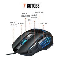 Mouse Gamer Anúbis 3200 DPI RGB 7 Botões: Precisão e Estilo para Seus Jogos e Trabalho - imagem 4