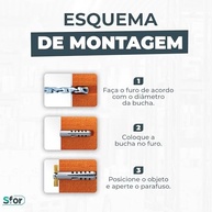 SFOR Bucha Nylon 10mm com Parafuso Madeira Phillips 6,1x65 - Kit 80 Peças para Fixação Segura - imagem 5