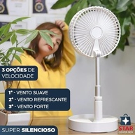 Ventilador Silencioso Portátil Dobrável com Bateria 7200mAh Recarregável - Ideal para Casa, Viagem e Escritório - imagem 4