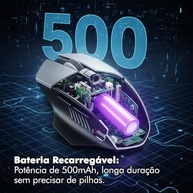 Mouse Gamer Easy Gaming Sem Fio: Precisão 1600 DPI, Silencioso e Recarregável | Conexão 2.4GHz - imagem 4