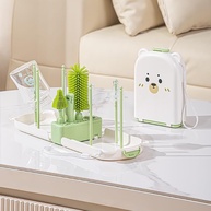 Conjunto de Limpeza de Mamadeira 6 em 1 - Kit Completo com Escova Silicone, Escorredor e Estojo Verde - imagem 1