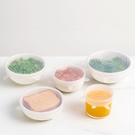 Tampas Elásticas de Silicone Reutilizáveis - 6 Peças para Armazenamento de Alimentos - imagem 1