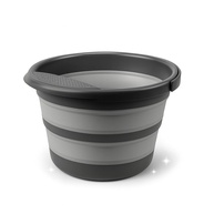 Balde Retrátil Dobrável 8L Silicone com Alça Reforçada - Portátil e Multiuso para Casa, Viagem e Camping (Cinza) - imagem 1