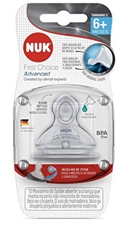 NUK Bico FC Advanced Silicone Líquido Engrossado S2 - Tamanho 2 (6+ Meses) - Conforto e Segurança para Bebês - imagem 3