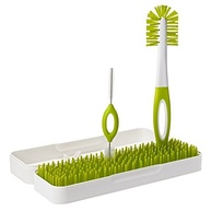 Boon Prateleira de Secagem de Silicone para Viagem - Verde e Branco | Escorredor Portátil com Escovas - imagem 2